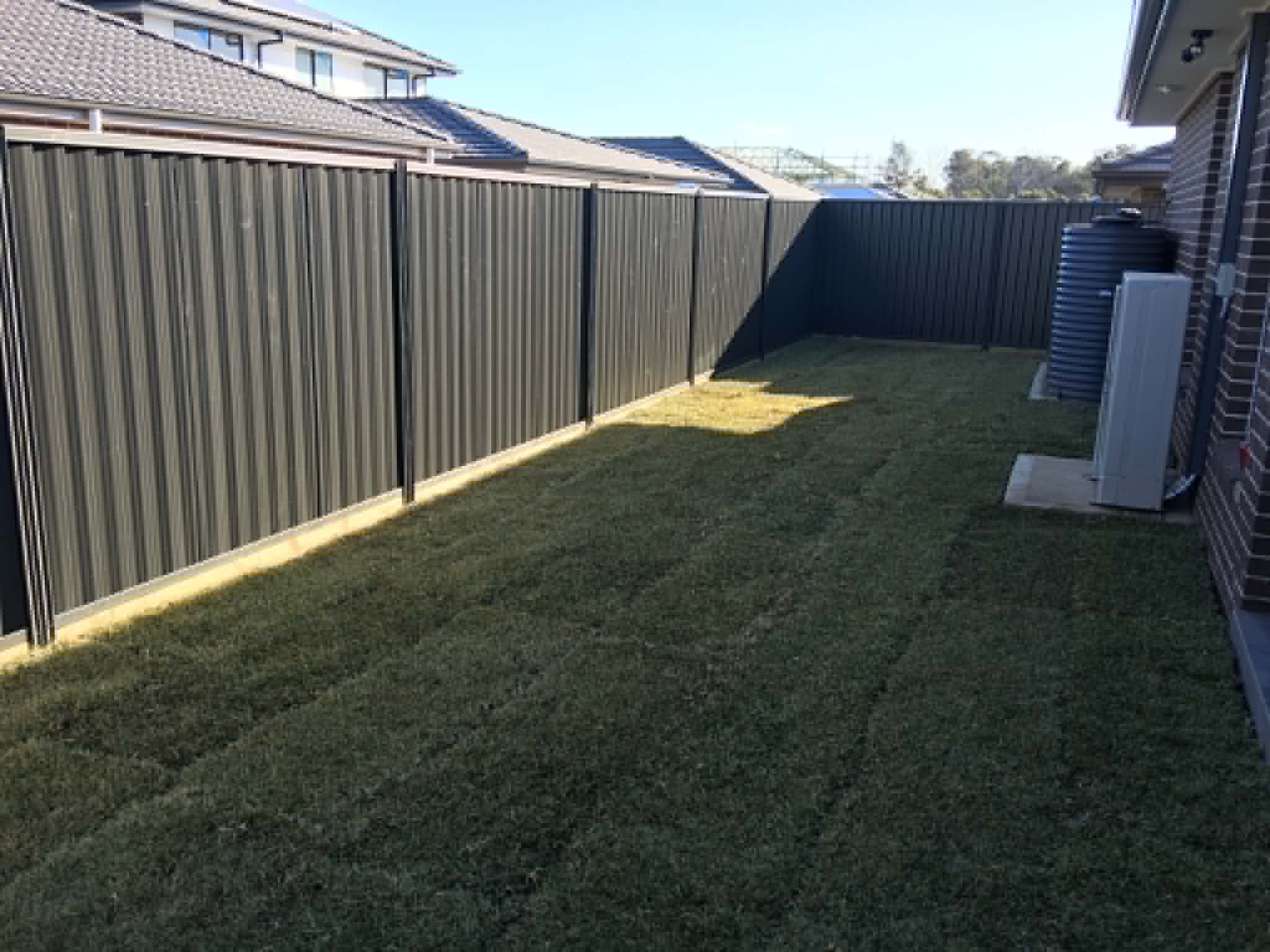 Charcoal Colorbond boundary fence installed by Sydney Fence Group in Penrith, Western Sydney